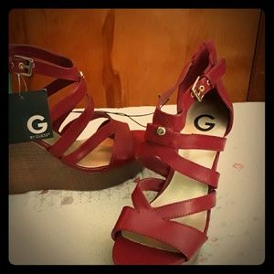 Red High Heel Wedges BY GUESS New